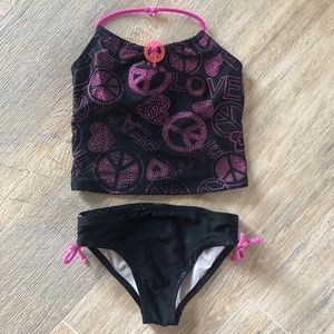 OP Girls Peace & Love Tankini Swimsuit Set